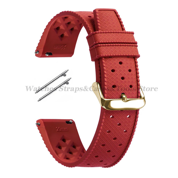 Tropical Silicone Watch Band Quick Release Strap 18mm 20mm 22mm for Oris for Seiko for Citizen Rubber Tropic Smart Watch Straps