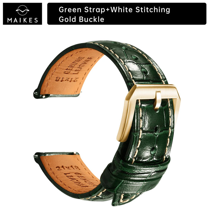 Maikes Top Quality Leather Watch Strap 20mm 22mm Accessories Watchbands Braceletes For Longines Jaeger-LeCoultre Watch Band