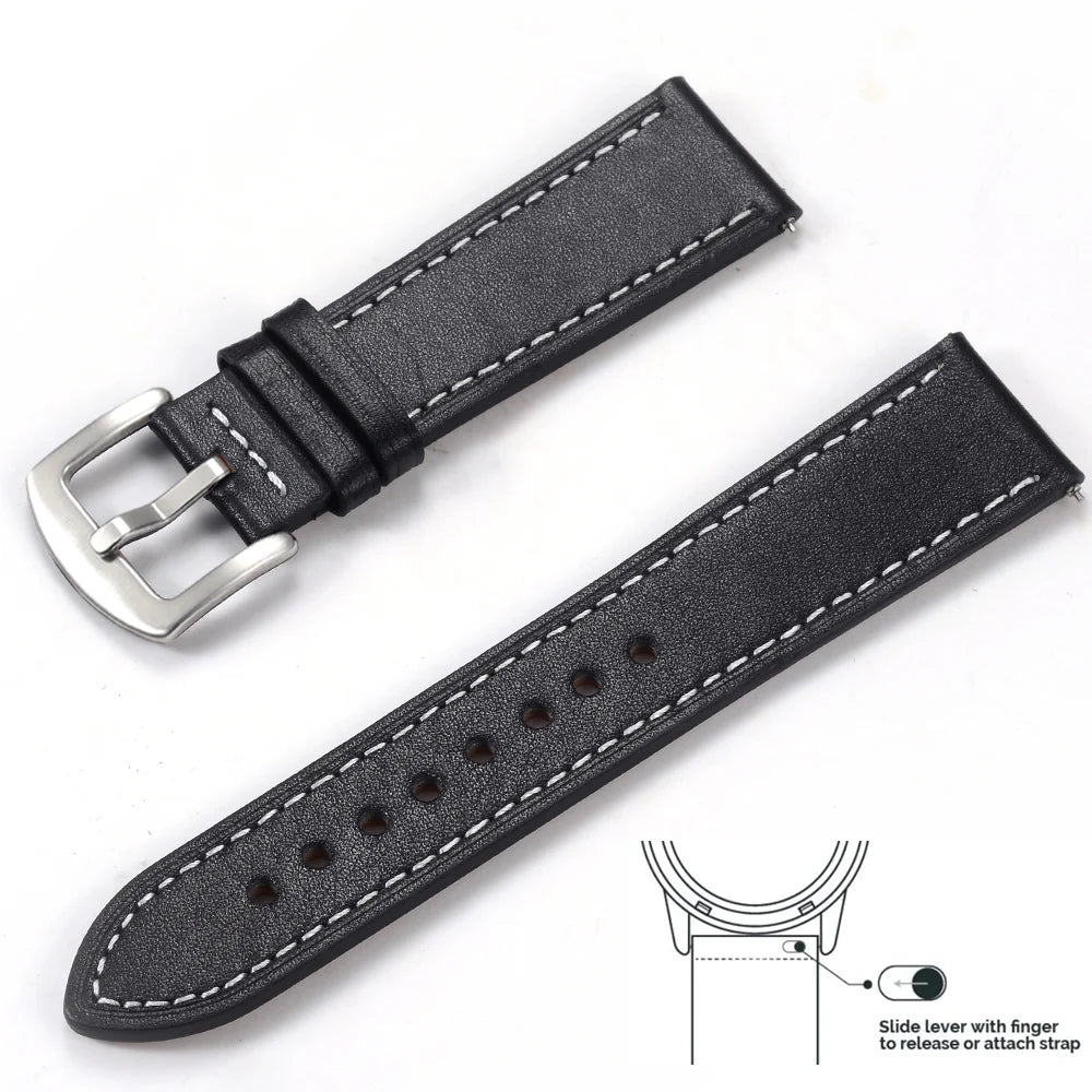 Vintage Genuine Leather Watch Strap 20/22mm