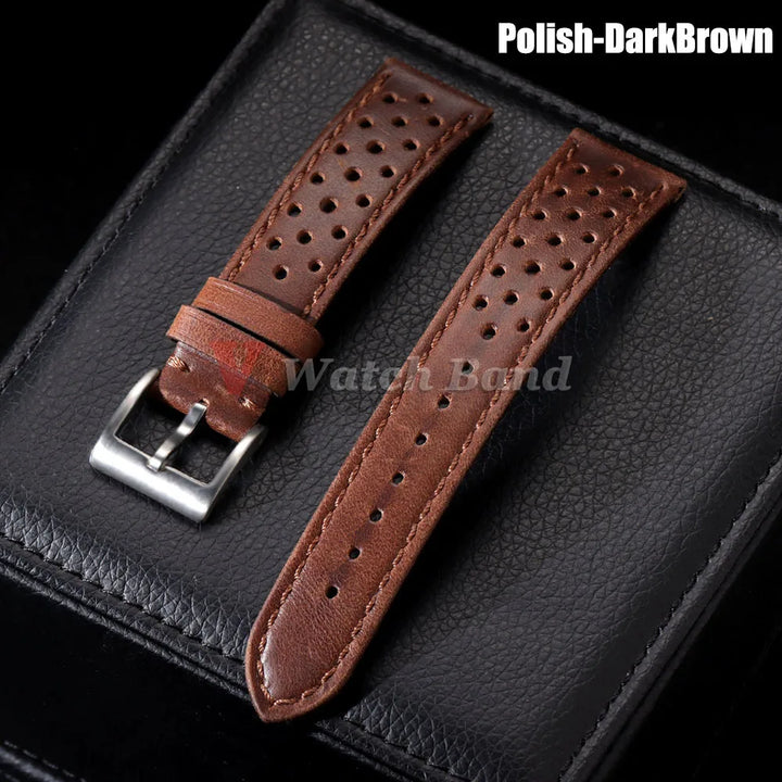 Genuine Cowhide Leather Watch Strap – 18/20/22mm, Soft & Breathable