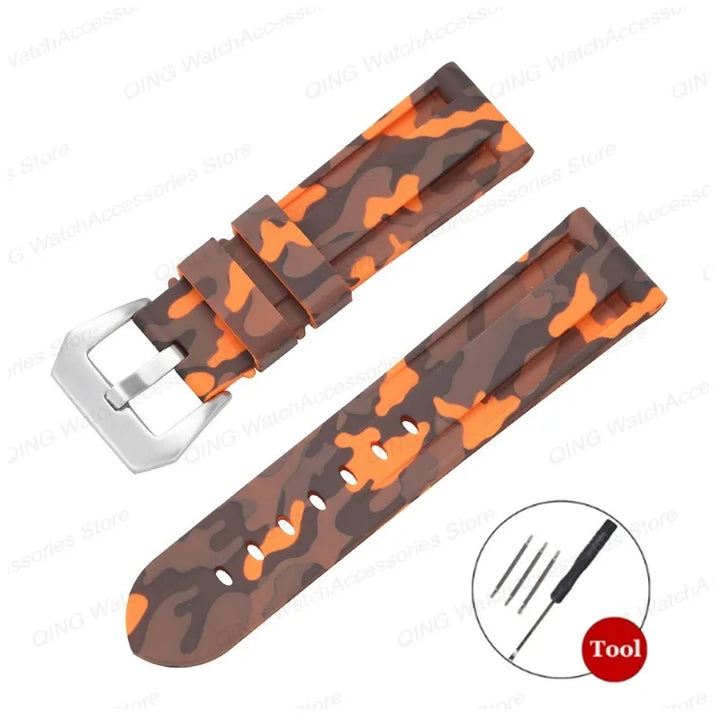 Panerai Silicone Watch Strap – 20–26mm, Waterproof Rubber Band