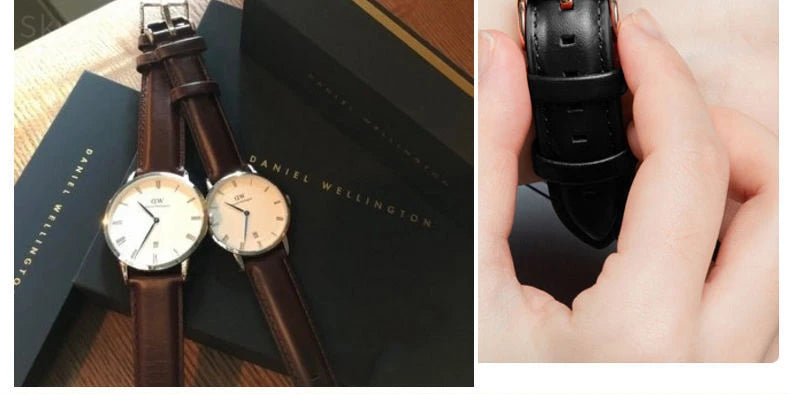 DW Classic Genuine Leather Watch Strap – 14–22mm, Waterproof & Soft