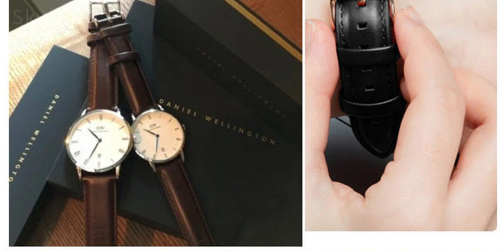 DW Classic Genuine Leather Watch Strap – 14–22mm, Waterproof & Soft