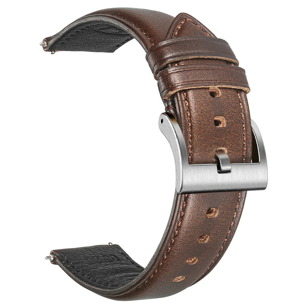 Hemsut Cowhide Leather Watch Bands Quick Release Handmade HORWEEN 100%Genuine Leather Wrist Straps 18mm 19mm 20mm 21mm 22mm