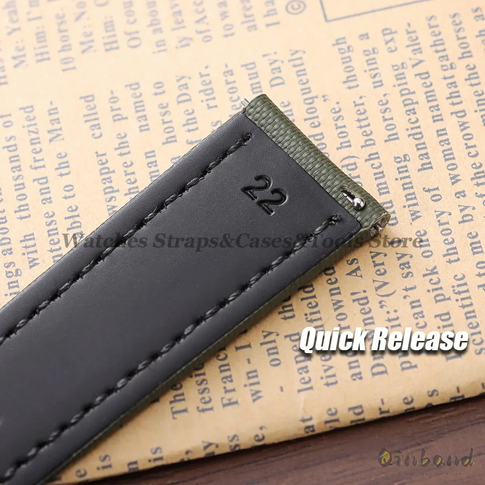 Sailcloth Nylon Watch Strap 18–22mm (Butterfly Buckle)