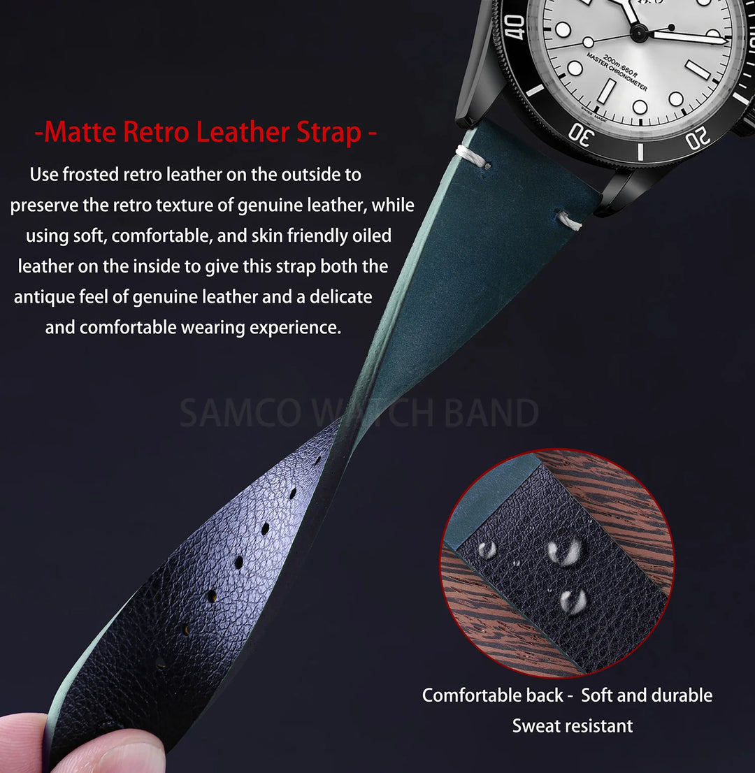 Vintage Top-Grain Leather Watch Strap (18–24mm)