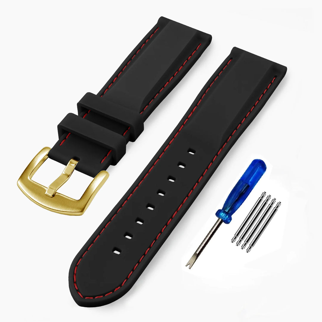 Silicone Rubber Watch Band 20–22mm (Soft & Comfortable Replacement)