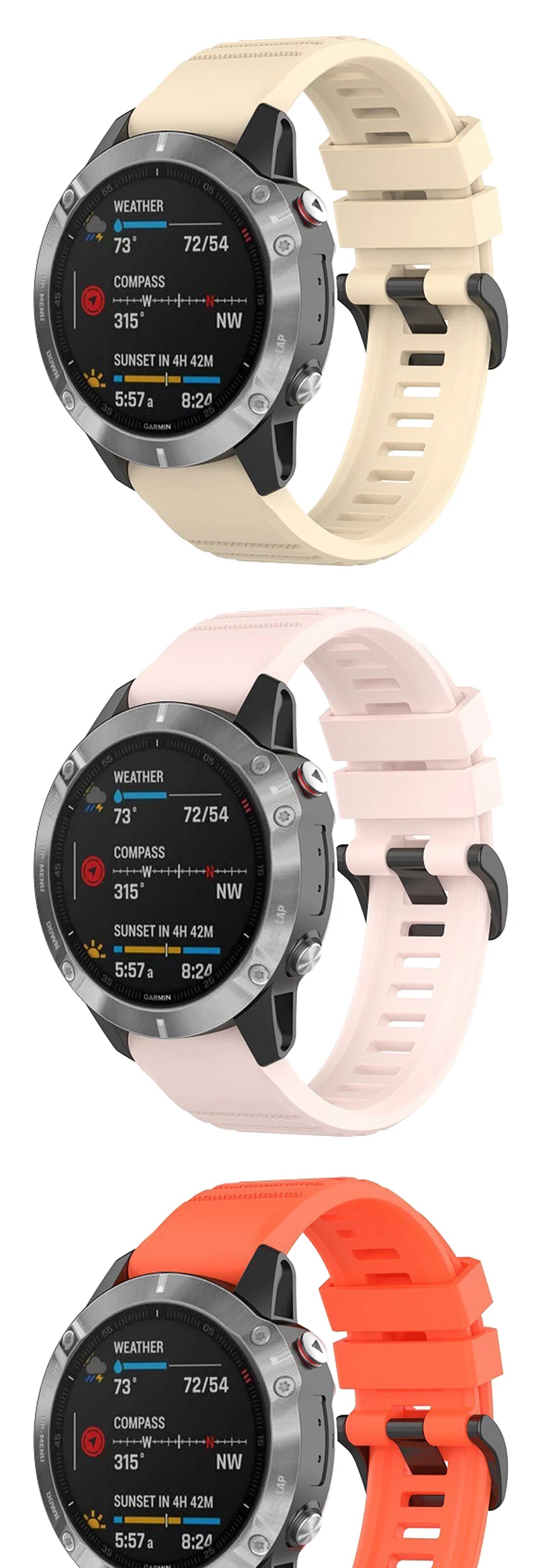 QuickFit Silicone Strap for Garmin Fenix & Epix (20-26mm)