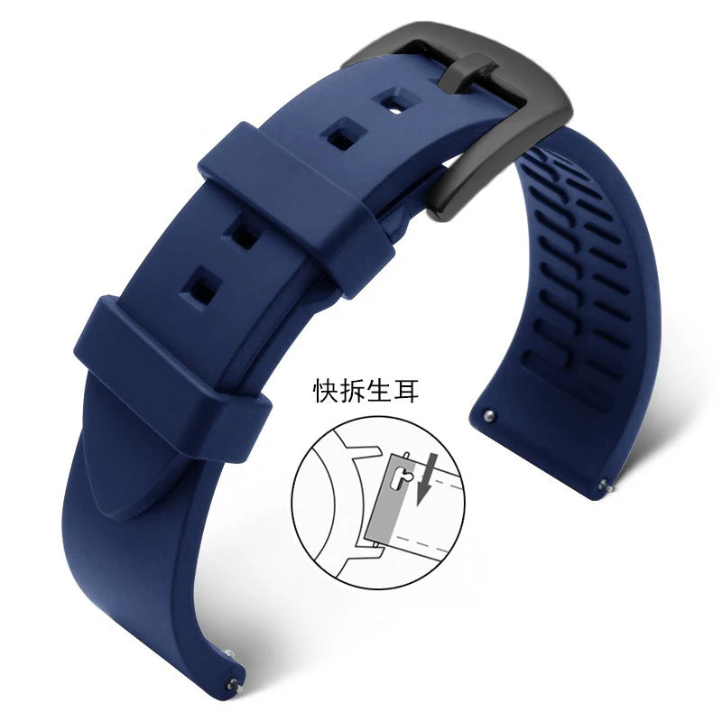 Silicone Watchband for Rolex Water Ghost 18mm 19mm 20mm 21mm 22mm 24mm Watrproof Strap Watch Accessories Rubber Bracelet