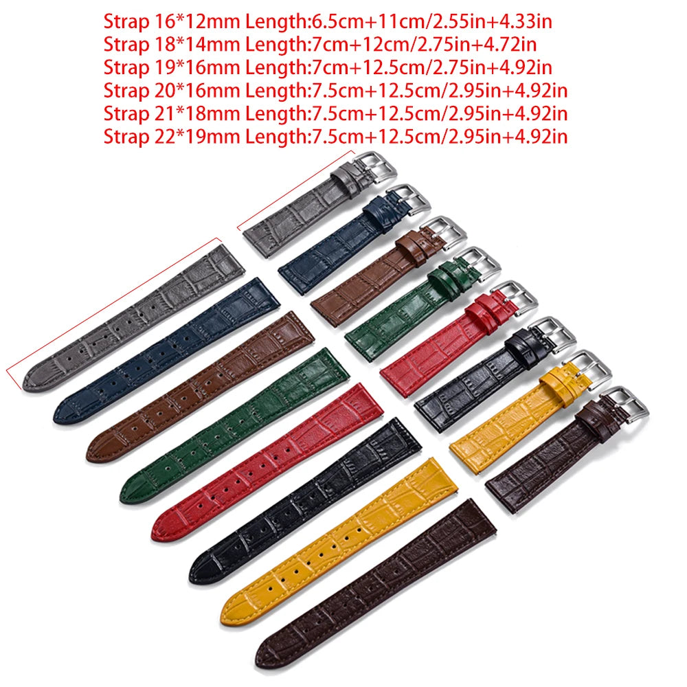 Premium Grade Quick Release Classic Bamboo Leather Watch Strap Men Women Leather Watchbands 16mm 18mm 19mm 20mm 21mm 22mm
