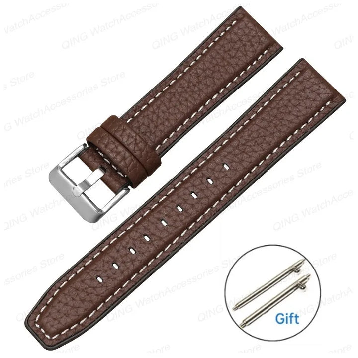 Silicone Leather Quick‑Release Watch Strap – 18/20/22mm, Waterproof for