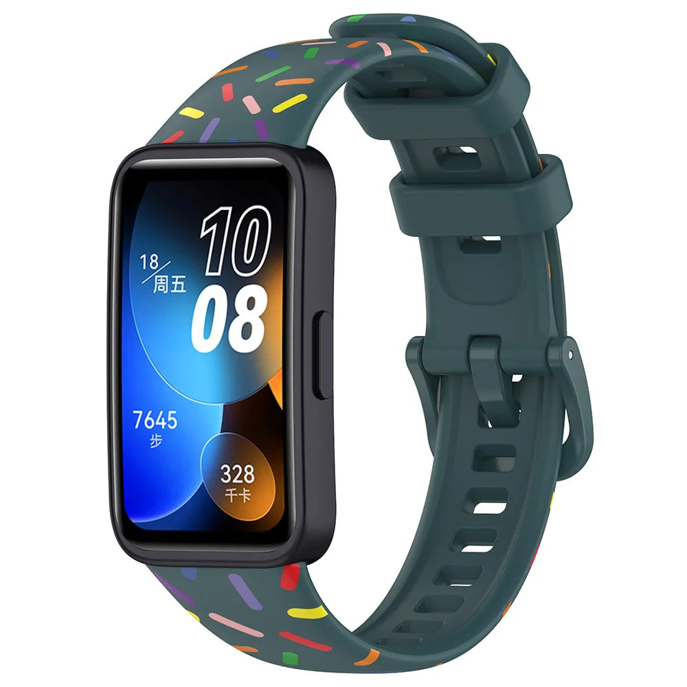 Printed Silicone Strap for Huawei Band 8-10