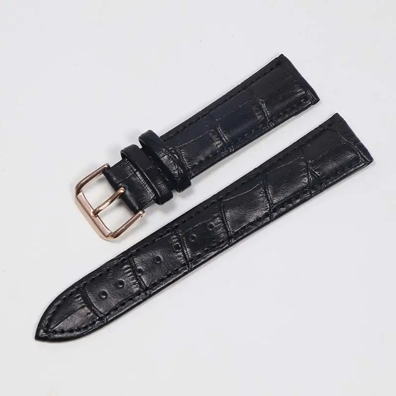 Genuine Leather Watch Strap with Steel Pin Buckle (12-24mm)