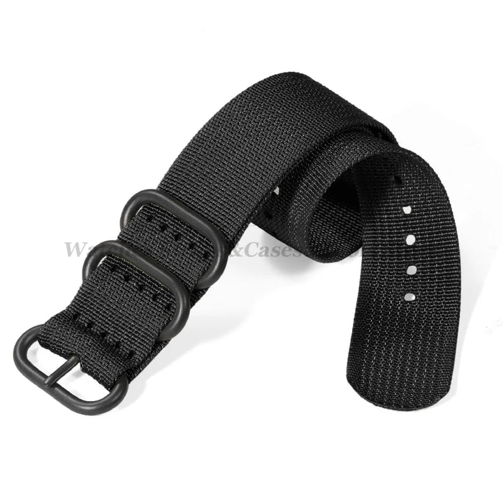 Sailcloth Nylon Watch Strap with Ring Buckle (18–24mm)