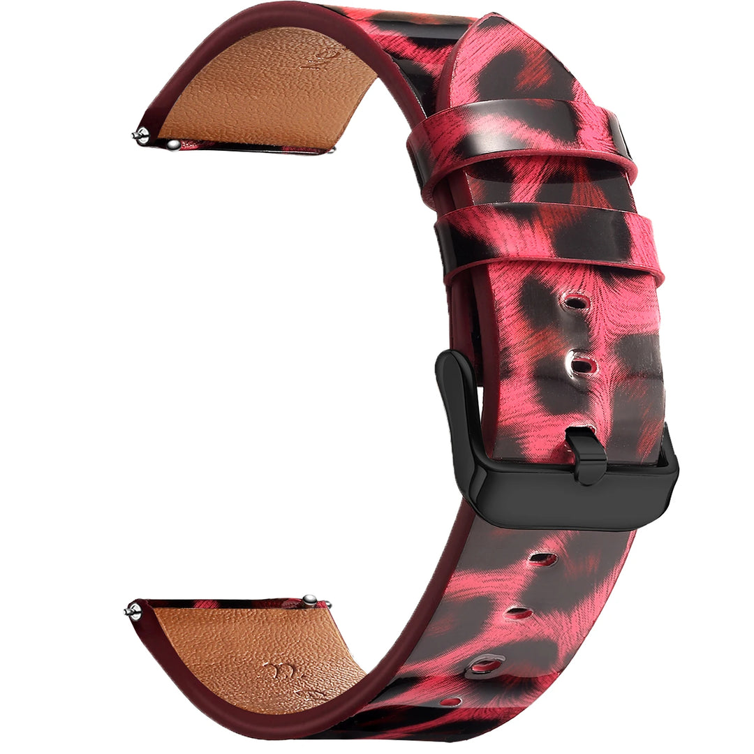 Leopard Print Leather Watch Strap 20/22mm (Quick Release)