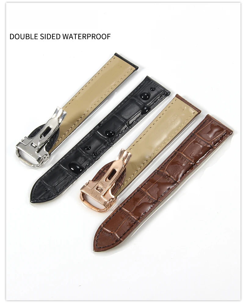 Genuine Leather Cartier Tank Solo Watch Strap 17–25mm (Brown & Black,