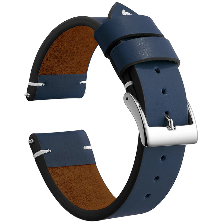 Sport Vintage Leather Watch Band 18–22mm with Stainless Steel Buckle