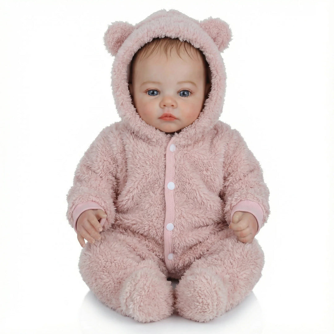 NPK 18inch Newborn Baby Doll Meadow Two Versions Lifelike Cuddly with 3D Skin Painting Multiple Layers Visible Veins Collectible