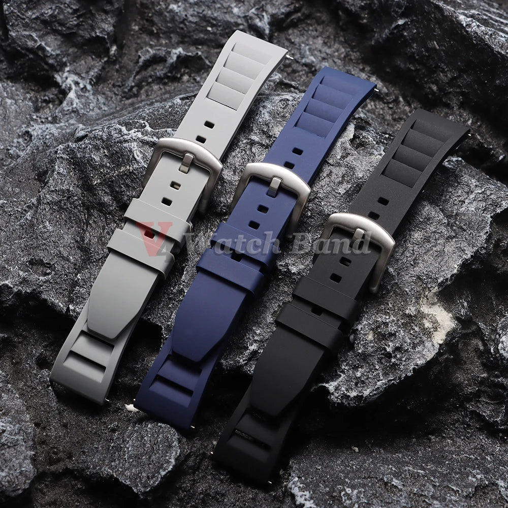 Soft Silicone Watchband 20mm 22mm Sport Waterproof Smartwatch Bracelet for Richard Mille Diving Rubber Watch Strap Accessories