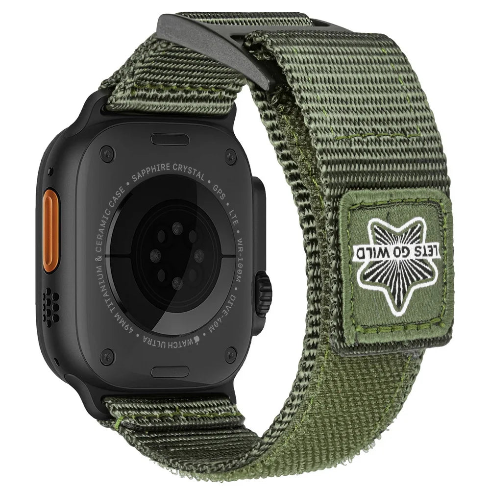 HEMSUT Straps For Apple Watch Ultra 49mm Nylon Movement Breathable Mi Band 8 Wrist Strap Compatible with 38 40 41 44 45mm