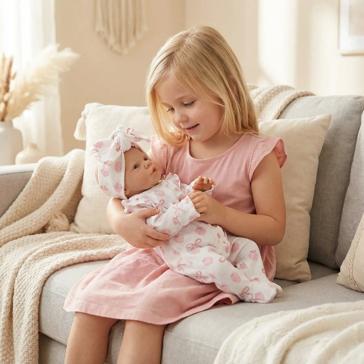 NPK 19inch Primrose Awake Reborn Baby Doll with Painted Hair Lifelike Soft Touch Art Doll Collectible