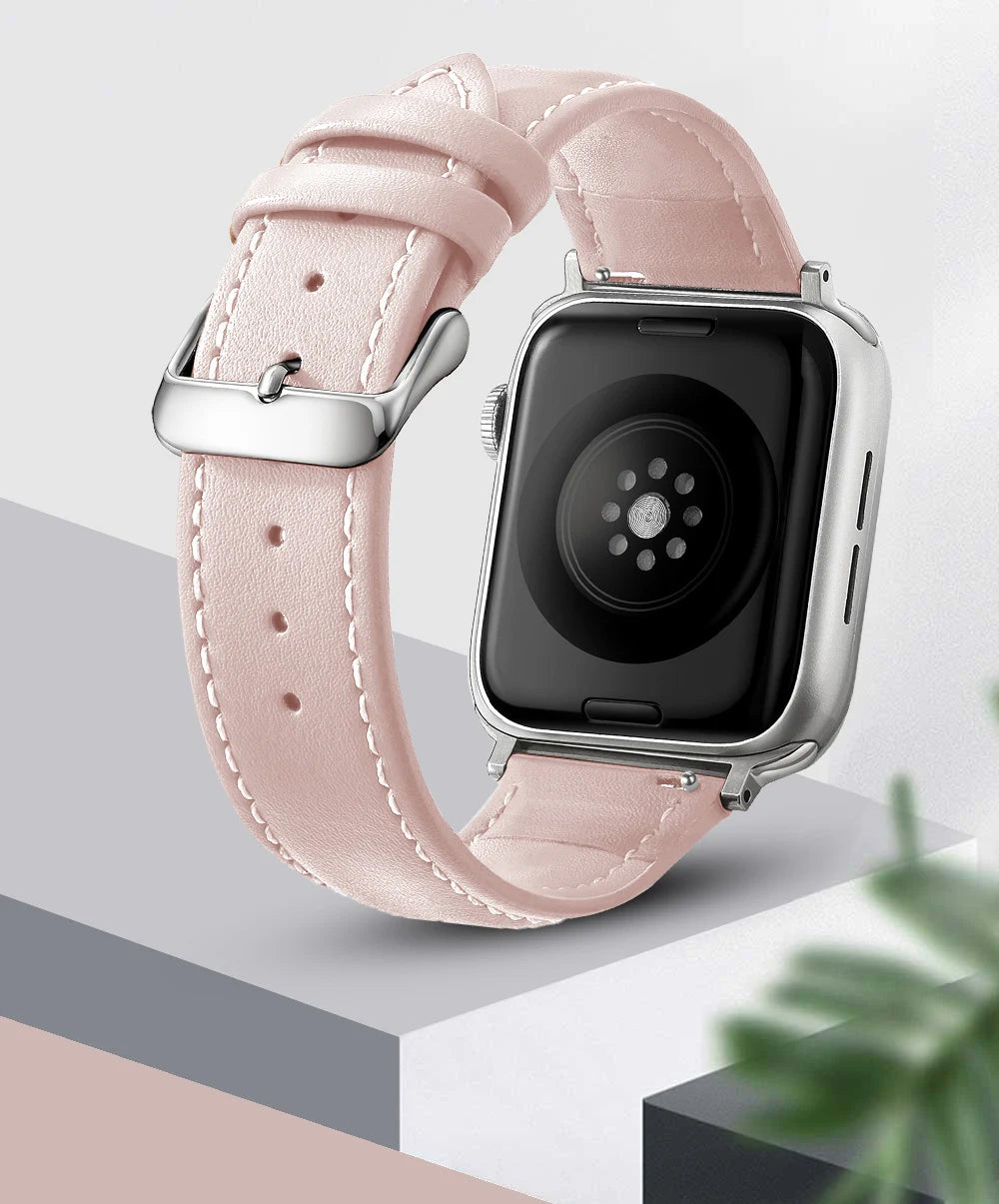 Genuine Leather Apple Watch Band 40–49mm for iWatch Series 3–8 & Ultra