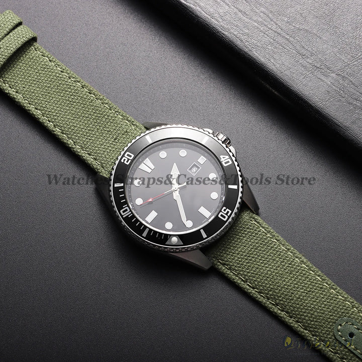 20mm 22mm Nylon Leather Watch Band High Quality Canvas Strap Military Sport Bracelet for Seiko Quick Release Universal Wristband
