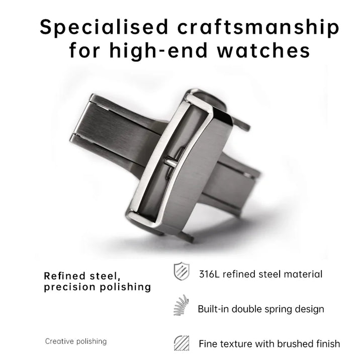 Maikes Stainless Steel Butterfly Watch Buckle 18-20mm