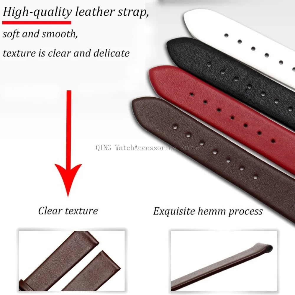 Universal Slim Soft Leather Watch Strap – 6–16mm, Cowhide