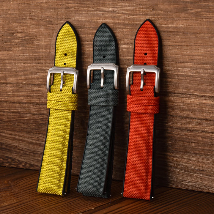 Quality Sailcloth Watch Strap18/19/ 20/21/22mm Silicone Rubber Watchband Nylon Qucik Release Fabric Bracelet Universal Wristbelt