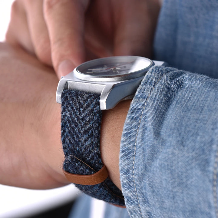 Wool Weave Vintage Leather Quick Release Watch Strap – 18/20/22mm