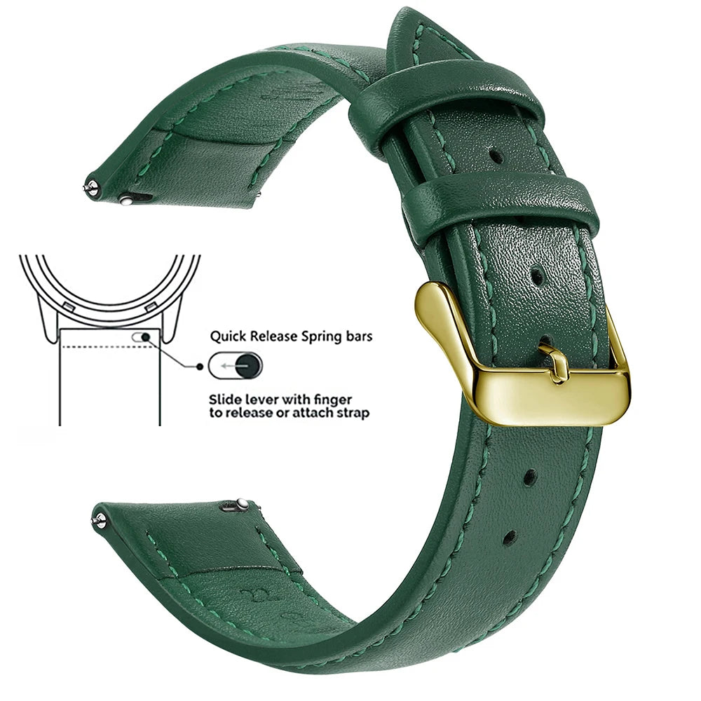 Samco Genuine Leather Watch Band 18–22mm (Quick Release)