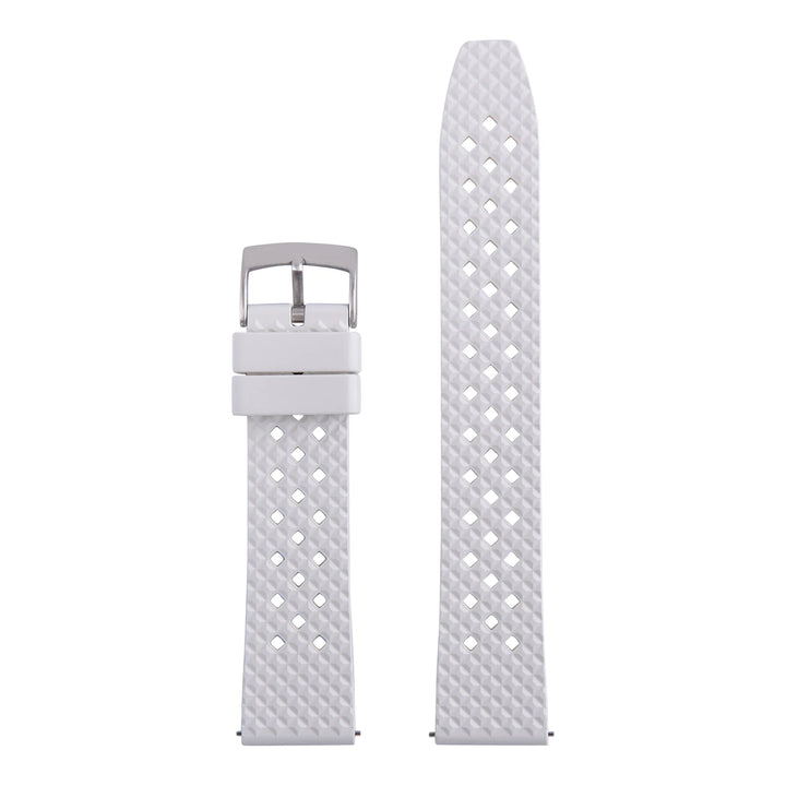 JUELONG New Tropical Waffle CTS White FKM Watch Strap Quick Release 20mm 22mm Fluororubber Traditional Diving Watch Band
