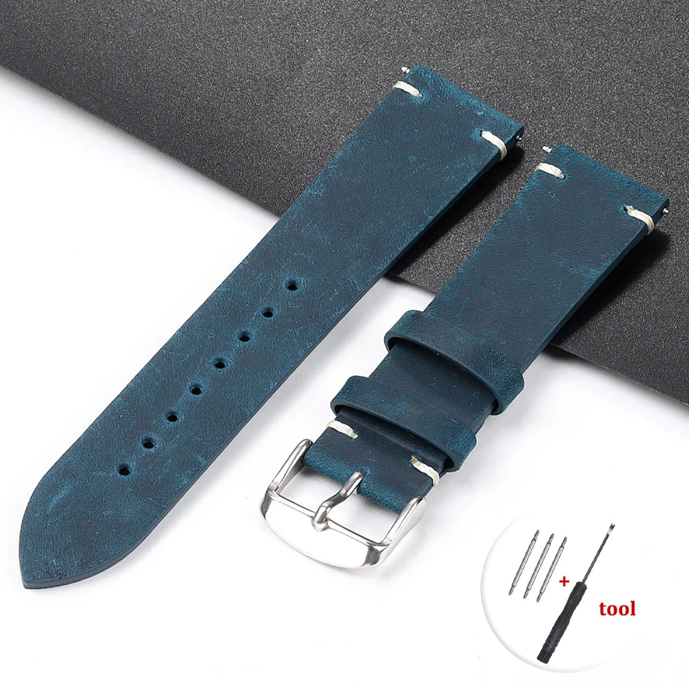 Calfskin Genuine Leather Watchbands Quick Release Watch Band 18mm 20mm 21mm 22mm 24mm Smartwatch Strap Brown Watches Accessories