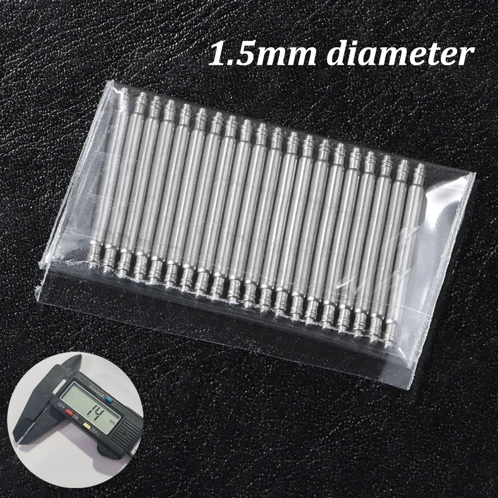20pcs Stainless Steel Watch Spring Bars – 12-26mm Replacement Pins