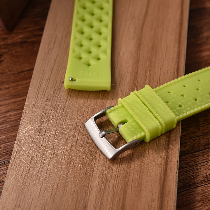 JUELONG Original Factory Design Glow Tropical Fluo Strap 20mm 22mm Quick Release Perfect Fit Flat End Universal FKM Rubber Strap