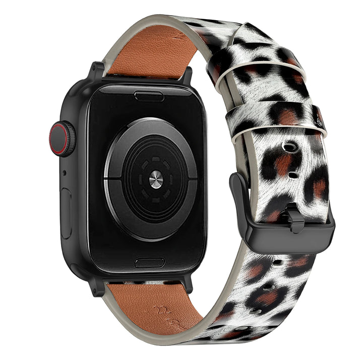 Leopard Leather Apple Watch Band for Women 38–49mm
