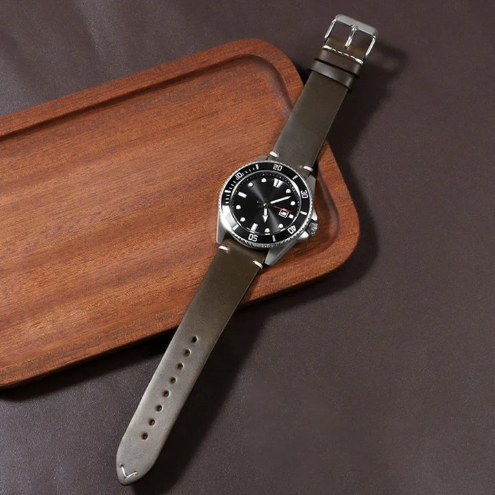 Vintage Oil Wax Leather Watch Strap – 18–24mm, Omega & Seiko
