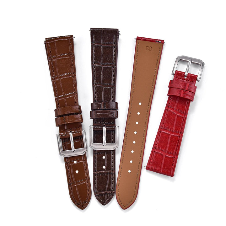 16/18/19/20/21/22mm Quality Leather Watch Bands Slub Pattern Leather Strap Universal Watchbands Accessories for Men Women Bands