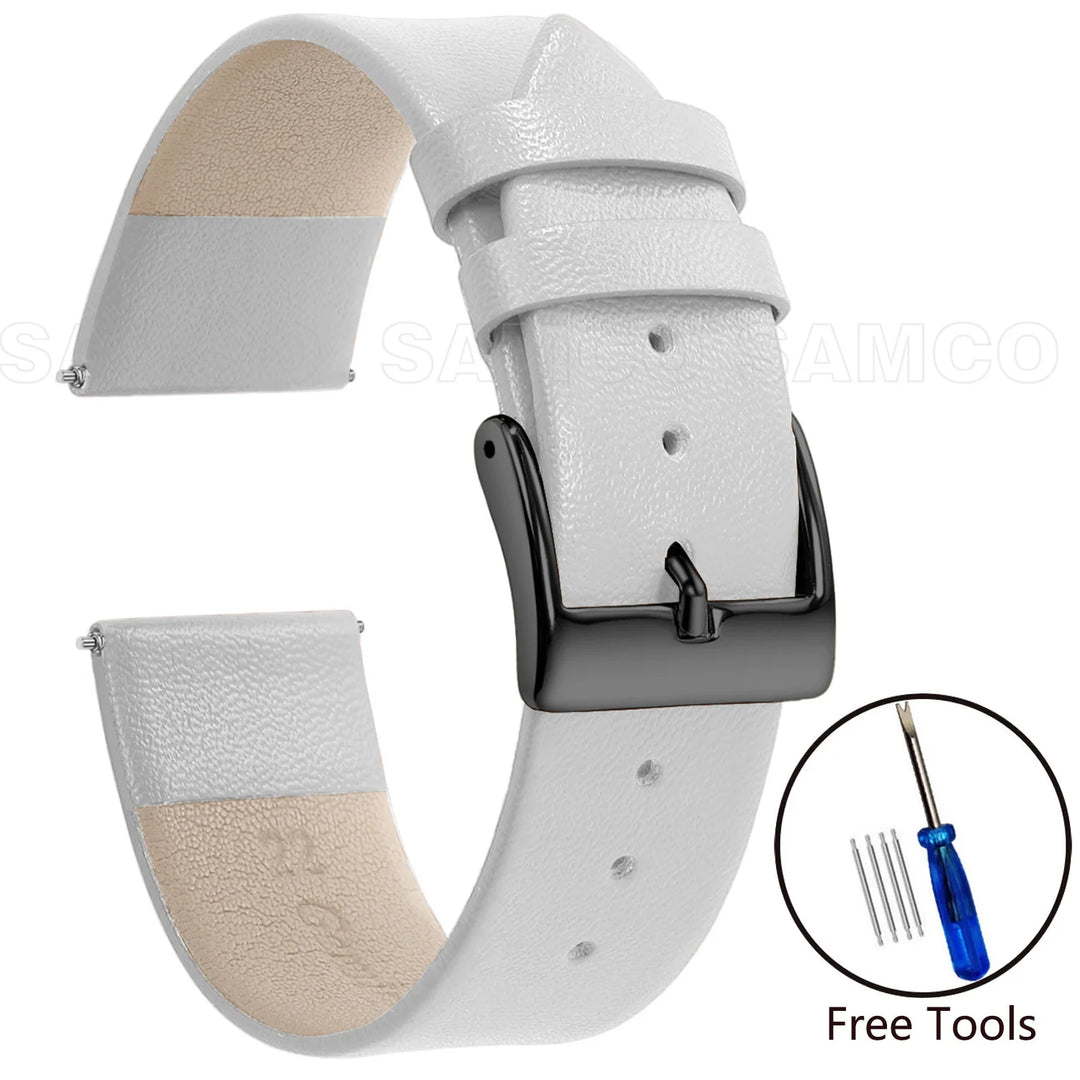 Minimalist Leather Watch Strap 12–22mm