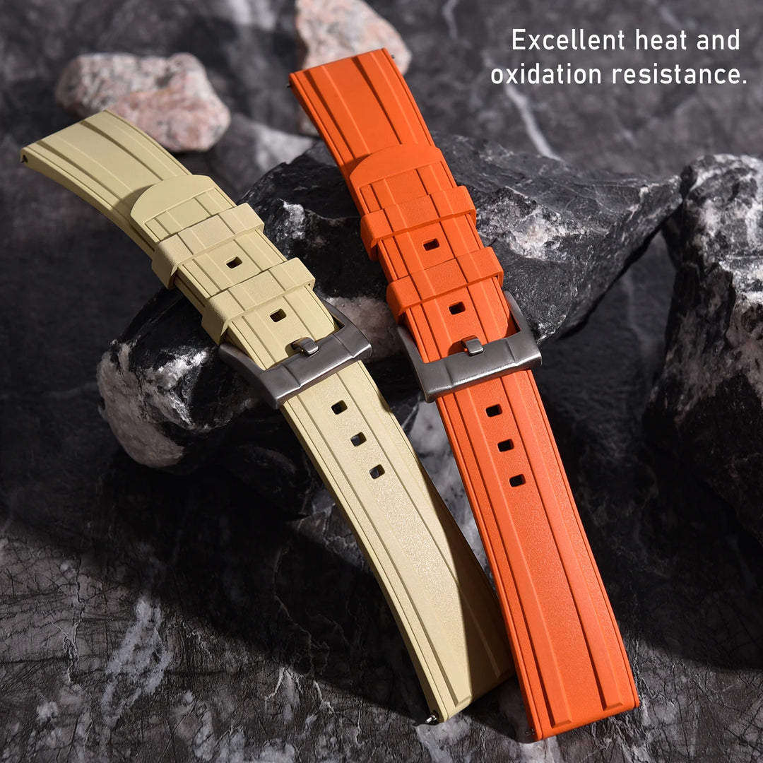 Original New Design Frosted Grain HNBR Rubber Watch Strap 20mm 22mm Locking Feature Quick Release Diving OSAND Rubber Watch Band