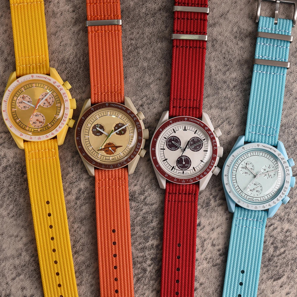 NATOBELT Nylon Sailcloth Ribbed Strap 18mm 20mm 22mm Premium Grade Quick Release Military Ribbed Nylon Watch Bands