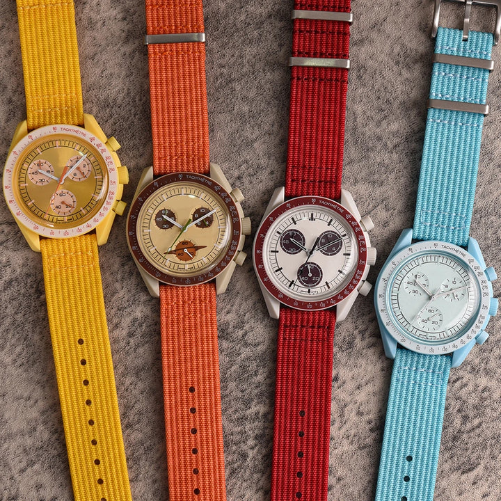 NATOBELT Nylon Sailcloth Ribbed Strap 18mm 20mm 22mm Premium Grade Quick Release Military Ribbed Nylon Watch Bands