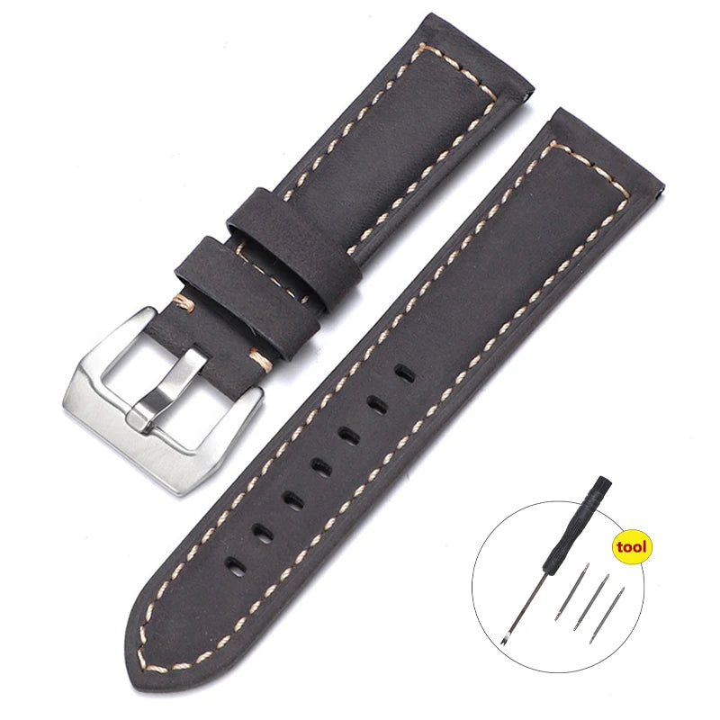 Genuine Leather Watch Strap – 20-26mm Crazy Horse for Panerai PAM111/441/312