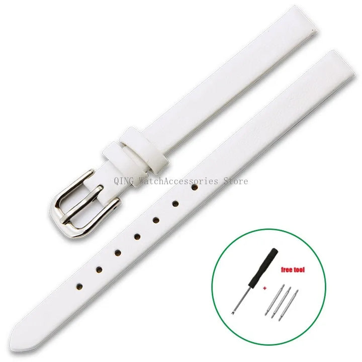 Universal Slim Soft Leather Watch Strap – 6–16mm, Cowhide