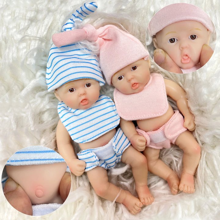 6″ Mini Silicone Reborn Baby Girl – Lifelike Palm Doll