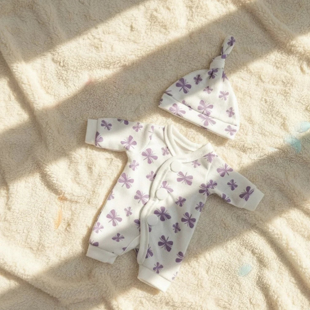 4‑Style Romper Outfits for 8–9″ Newborn Dolls