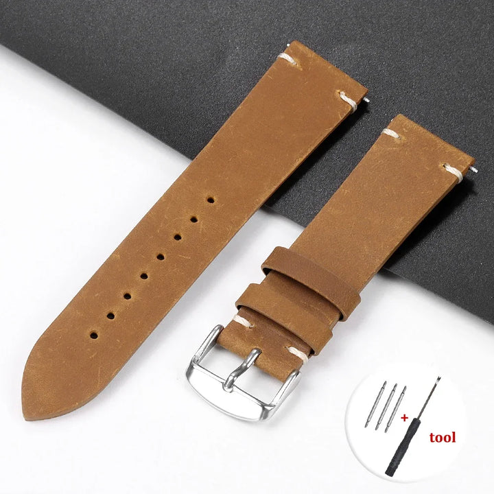 Calfskin Genuine Leather Watchbands Black Blue Watch Band 18mm 20mm 22mm 24mm Smartwatch Strap Dark Brown Watches Accessories
