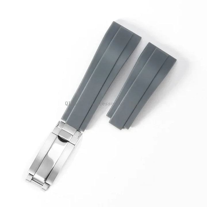 Rubber Silicone Watch Strap for Rolex Oysterflex – 20mm, Folding Buckle