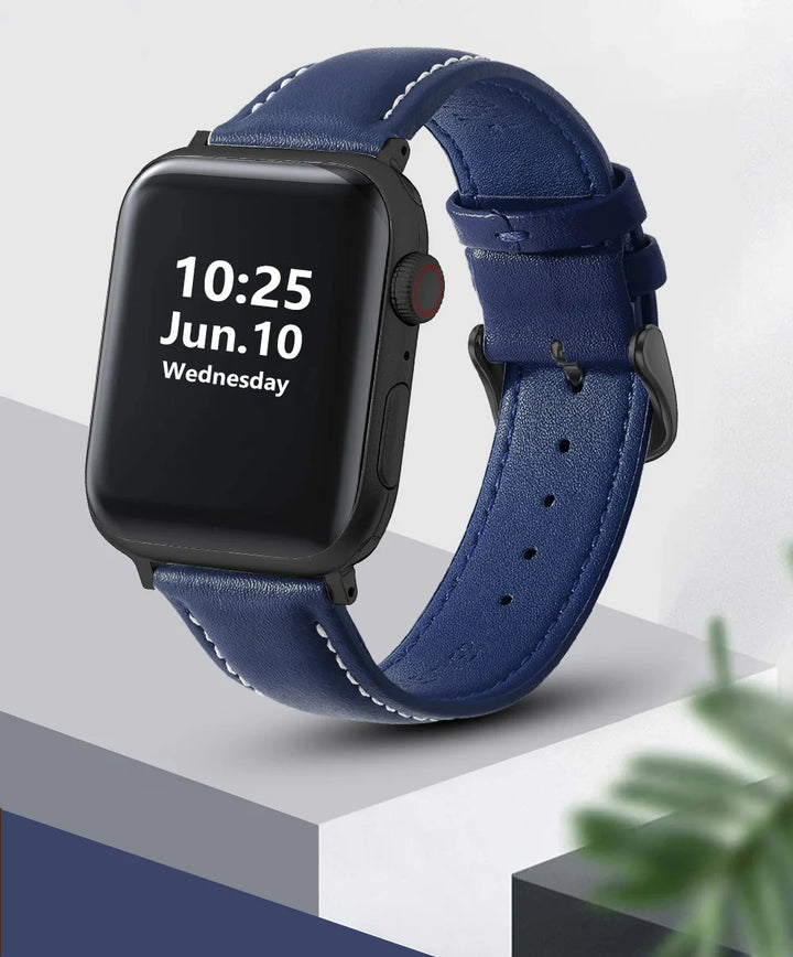 Genuine Leather Apple Watch Band 40–49mm for iWatch Series 3–8 & Ultra